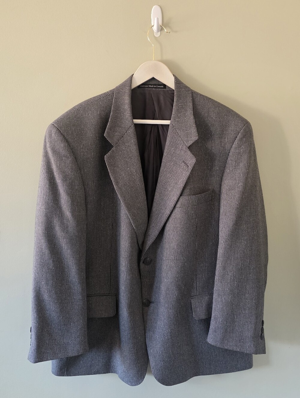 Freeds Union Made Houndtooth Weaved Wool Silk Vintage Blazer Size 44S Old Money
